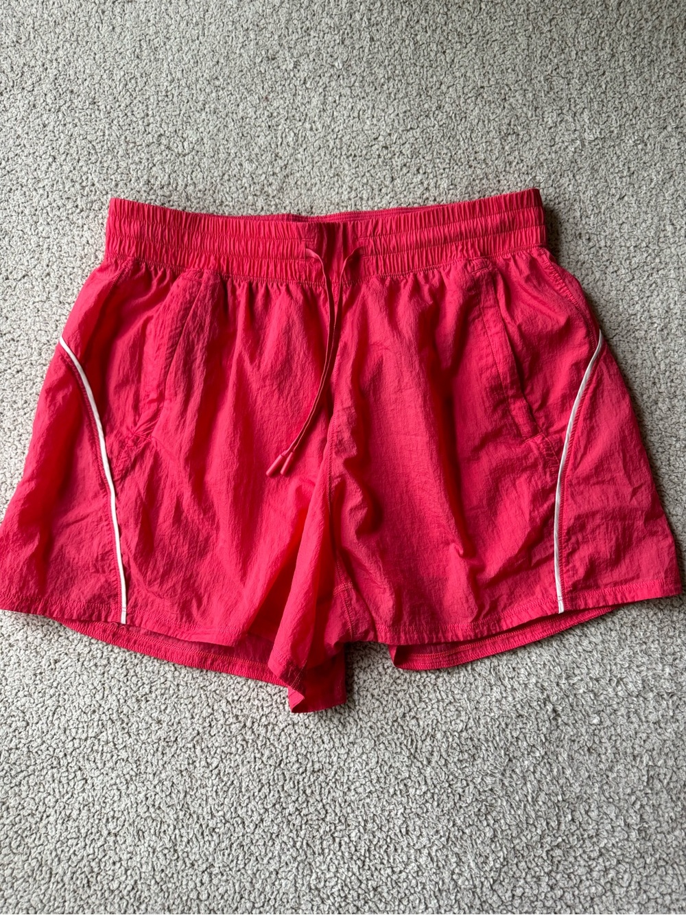 lululemon athletica Women's Vibrant Pink Athletic Shorts with White Trim